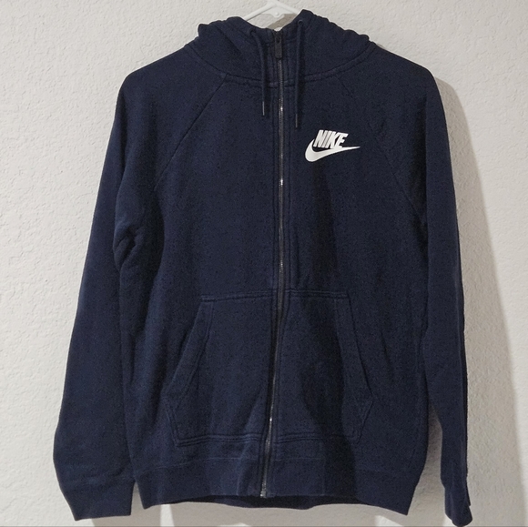 Nike | Navy Blue Zip-Up Hoodie - Picture 1 of 9
